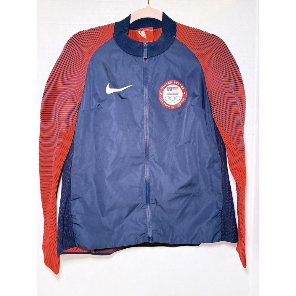 Nike Jacket Women's Navy Red USA Olympic Team Dynamic Reveal Knit Tech Sz Small